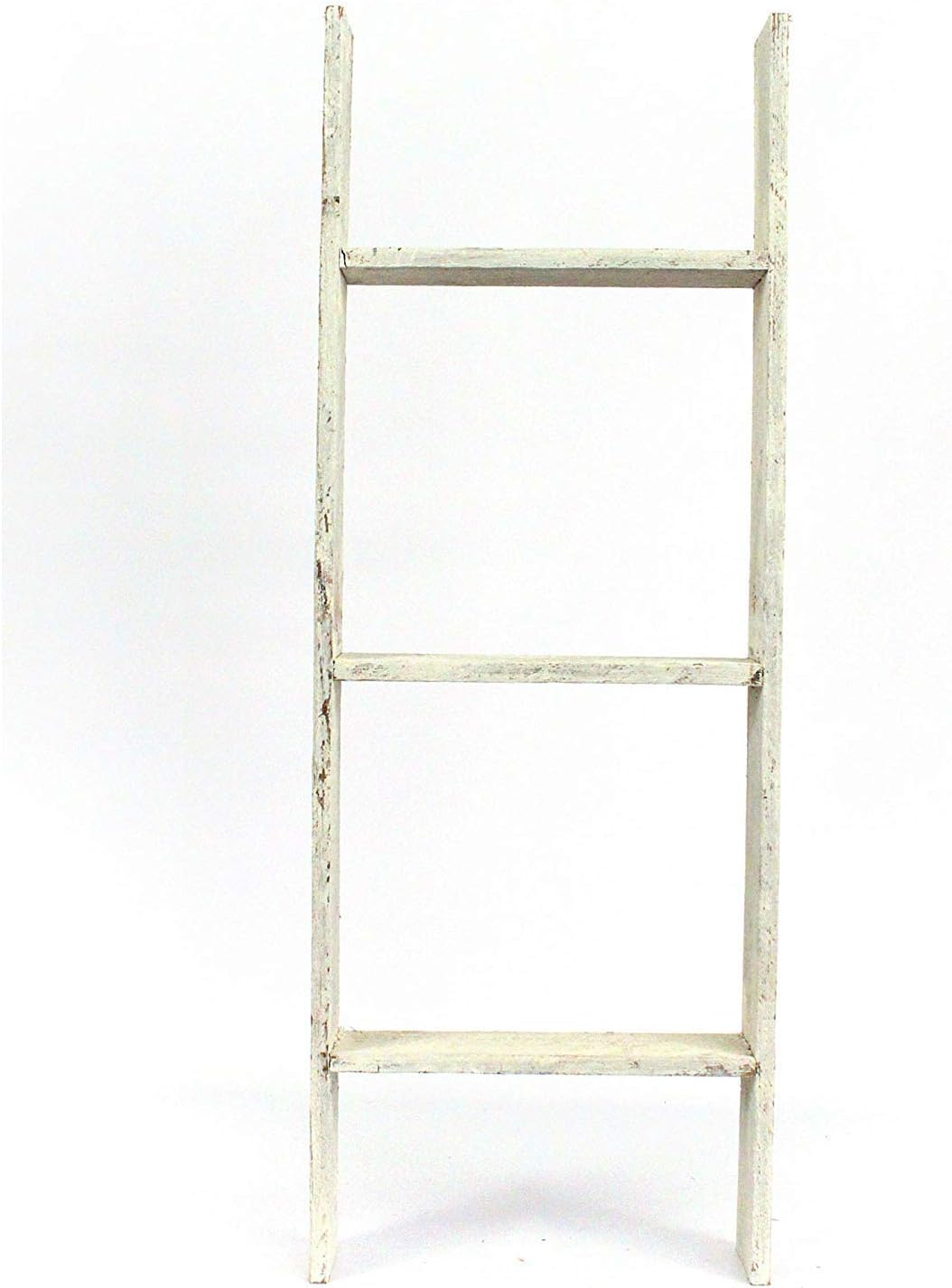 BARNWOODUSA Throw Blanket Ladder – Fully Assembled Reclaimed Wood – Rustic Decorative Ladder for Towels, Quilts – Perfect Farmhouse Decor for Bathroom, Porch, or Living Room,3-Foot White