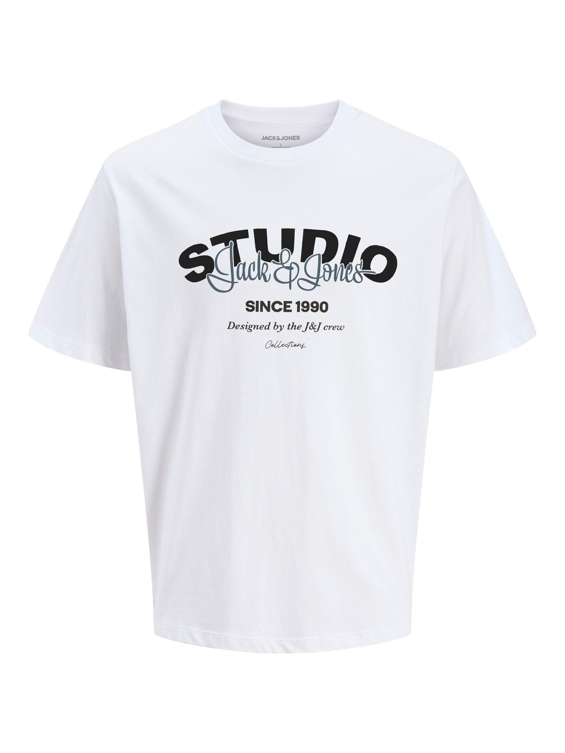 JACK & JONES Jjyuki Tee SS Crew Neck Bf, White, XS
