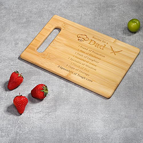 Fathers Day Gift From Daughter Or Son Dad Gift - Engraved Bamboo Cutting Board Gift Set For Dad,Papa, Stepfather, Godfather (D8) #TOP3