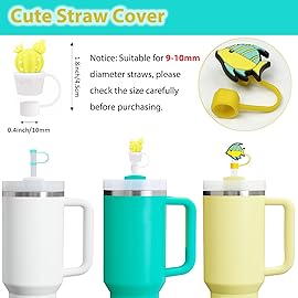 Stanley Cup Accessories Set Including 6 Pcs Silicone Spill Proof Stopper, 2 Pcs Straw Cover Cap for 9-10 mm Straws, 1 Pcs Silicone Boot for Stanley Cup 40oz & 30oz Tumbler (Tropical Teal)