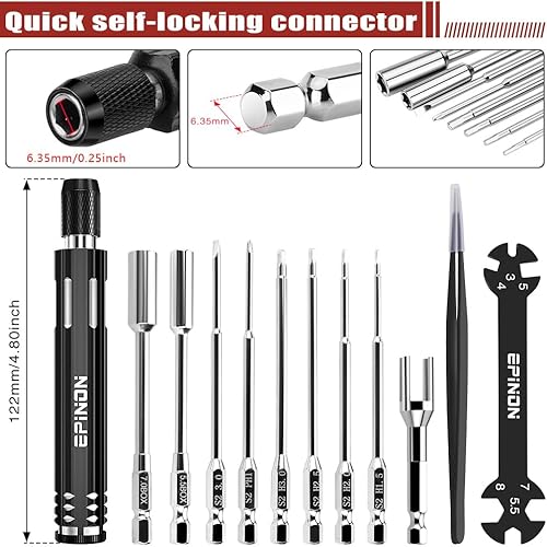 Miniatura 3 de EPINON Juego de herramientas de reparación de soporte de trabajo de reparación de automóvil a control remoto, rotación de 360 grados y 520 piezas de