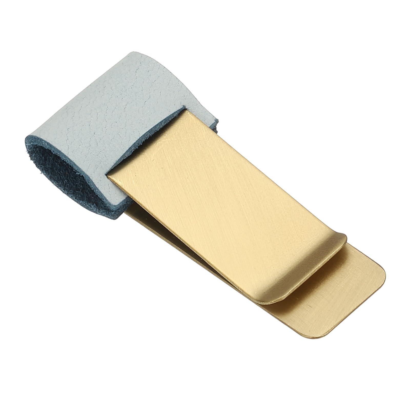 PATIKIL Pen Loop for Notebook Brass Book Clip with Leather Pen Holder for Notebooks Journals Planner Matte Sky Blue