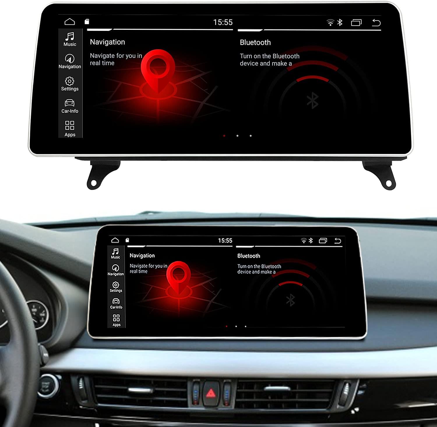 Koason 12.3inch Android Screen Display Monitor CarPlay GPS Multimedia