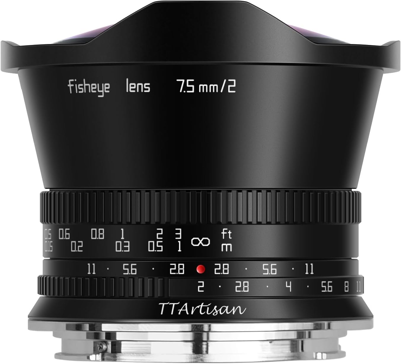 APS-C 7.5mm F2 Fisheye Lens with 180° Angle of View Half Frame for MFT M4/3 Mount EPM1 EPM2 G1 G2 Mirrorless Camera (M43 Mount, Black)