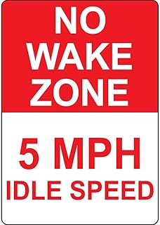 No Wake Zone 5 Mph Idle Speed Vinyl Sticker Decal 8