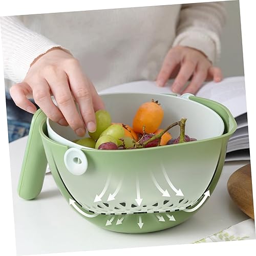 Miniatura 5 de SWOOMEY Cesta escurridor de doble capa Cesta de lavandería Cestas de lavandería Colador de frutas Cesta de lavado de cocina Contenedor de verduras