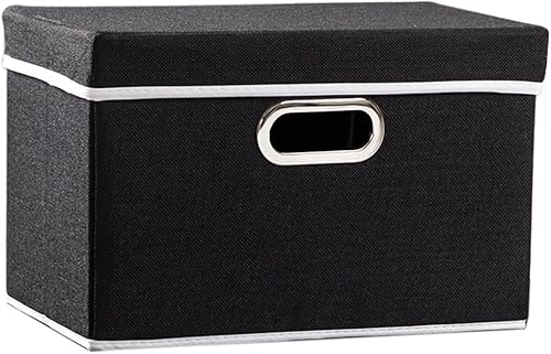 Miniatura 58 de PRANDOM Cajas de almacenamiento con tapas [paquete de 3] contenedores de almacenamiento plegables de tela, canastas con cubierta para el hogar,