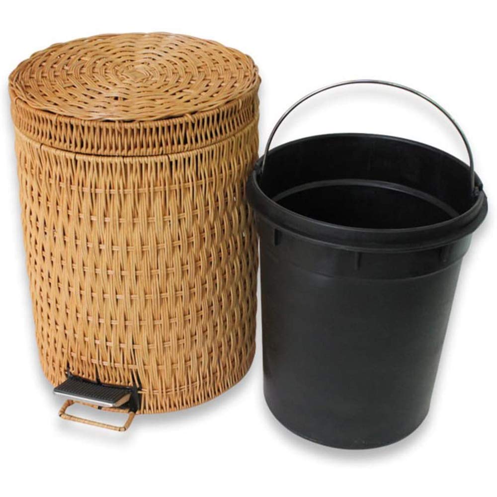 Cestino In Vimini Finto Legno Da 10L - EXCEART - Per Bagno, Camera Da Letto E Ufficio - Marrone Chiaro