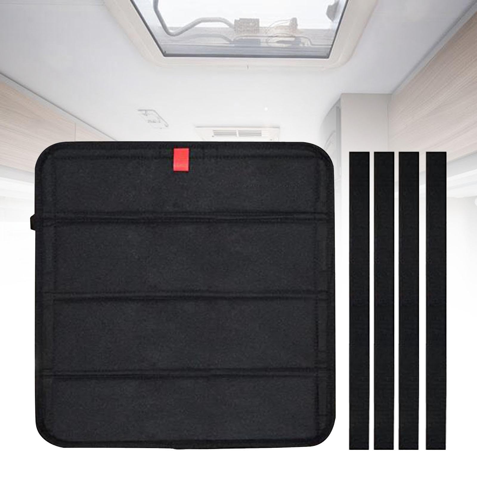 Harilla Cubierta para Claraboya de Autocaravana Aislante de Ventana Tapa de Ventilación Y Pantalla Solar con Diseño Plegable Portátil Adecuado para Proteger, Negro