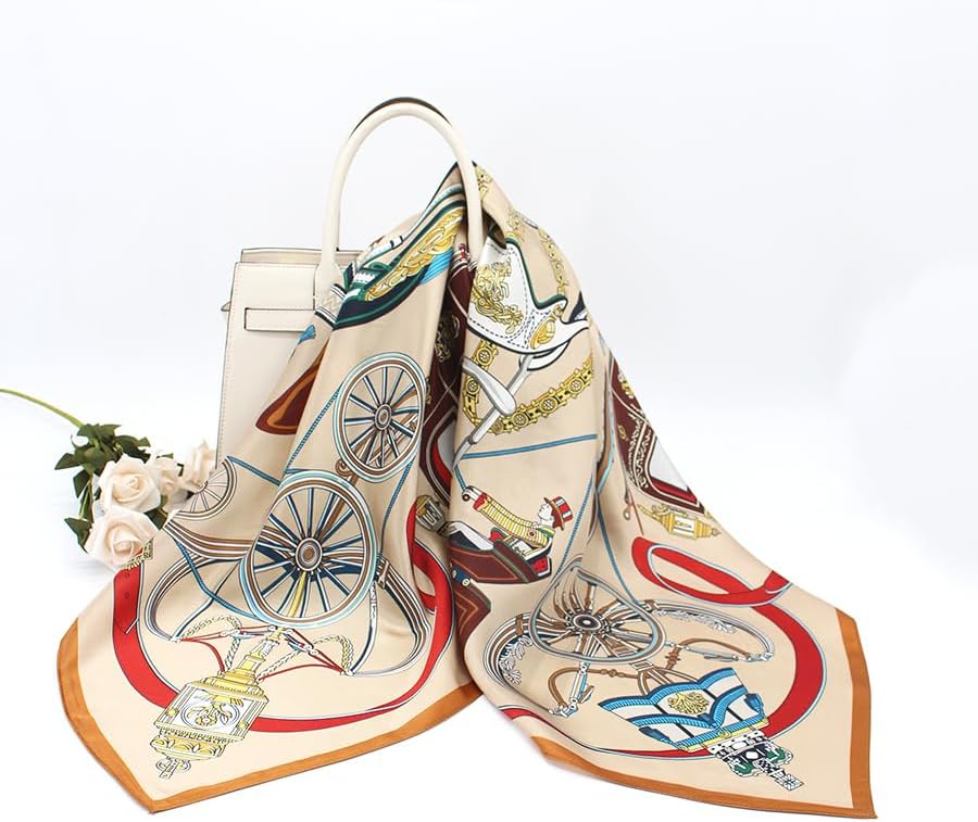 ANDANTINO 100% Pure Mulberry Silk Scarf 35" Large Square Lightweight Headscarf –Women’s Hair Wraps-With Gift Packed - Image 2