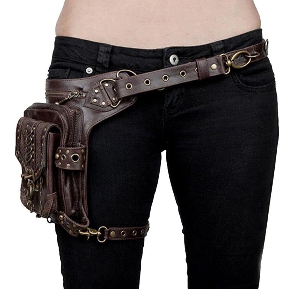 Ro Rox Edison Holster Moon Borsa per Fondina anca in Ecopelle Steampunk Unisex