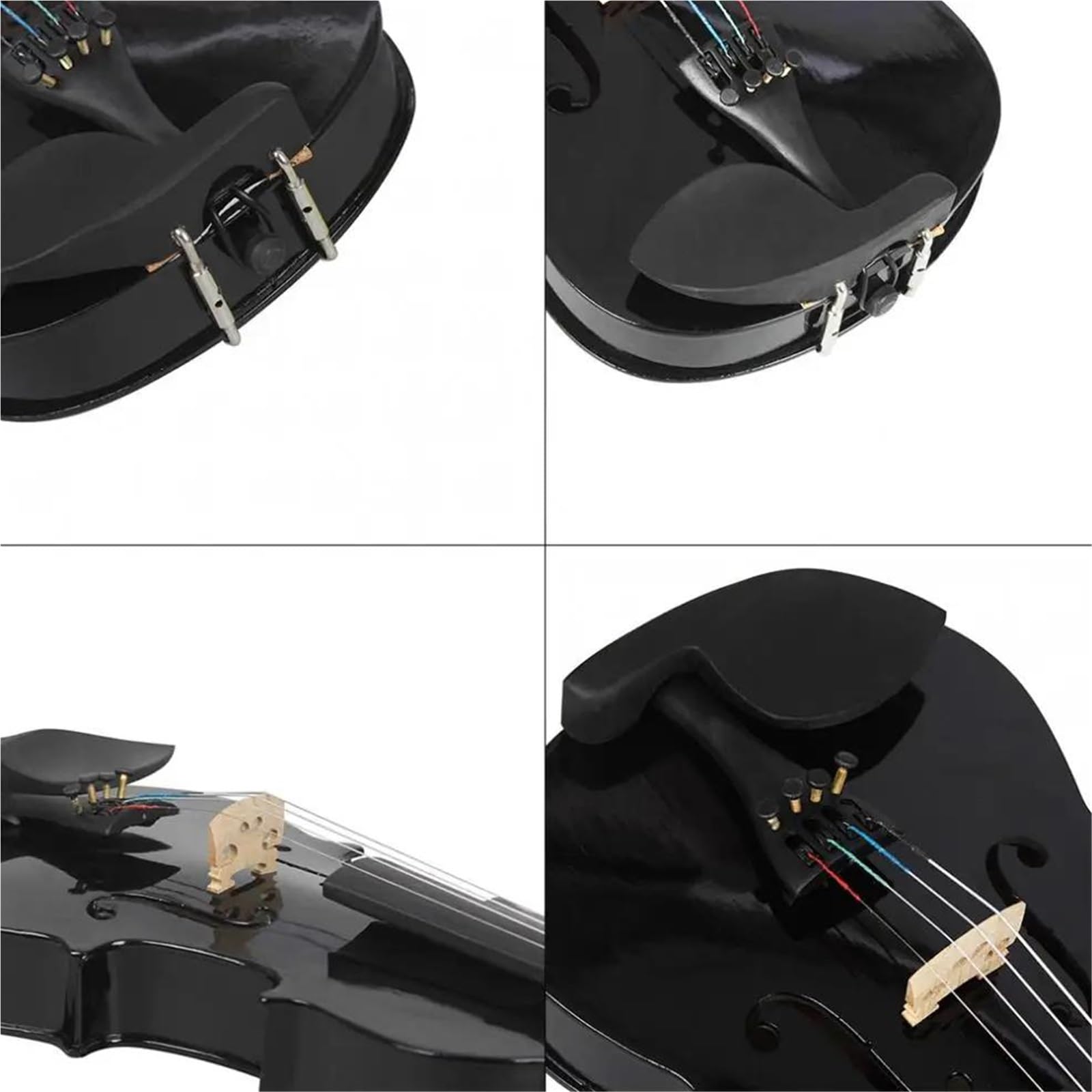 Kit Di Violino Professionale Violino Acustico Leggero Nero A Grandezza Naturale 4/4 Con Custodia E Archetto Per Principianti Di Violino