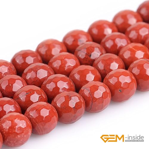 Miniatura 360 de GEM-Inside Red Orange Carnelian Gemstone Loose Beads Natural Energy Power Beads for Jewelry Making Round Faceted 8mm 15