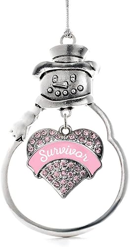 Miniatura 76 de Inspired Silver - Adorno Colombia Charm - Adorno de muñeco de nieve con forma de corazón de plata pavé con joyas de circonita cúbica