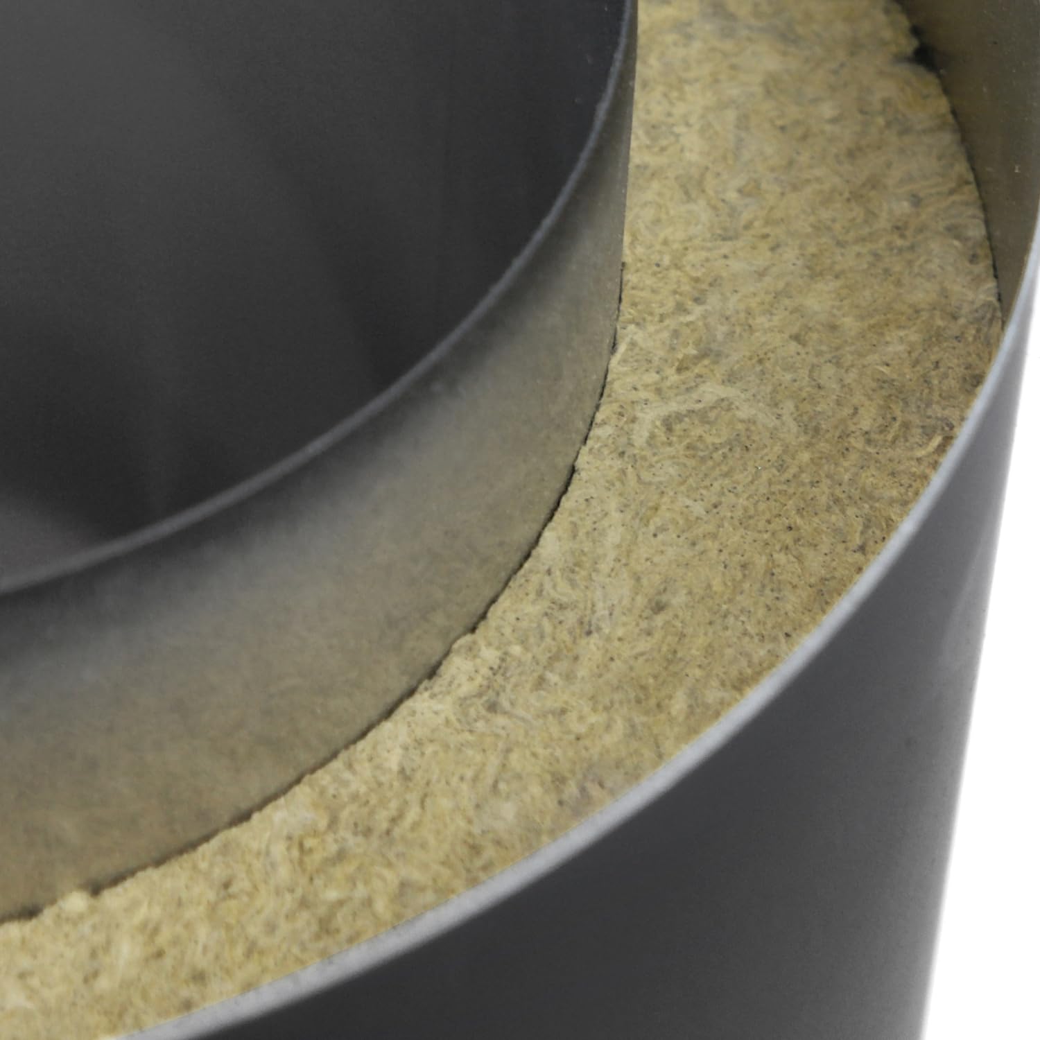 raik Rauchrohr/Ofenrohr Coltherm doppelwandig mit Isolierung 150 mm Durchmesser 1000 mm Länge Stahlblech Schwarz SH30011483-sw