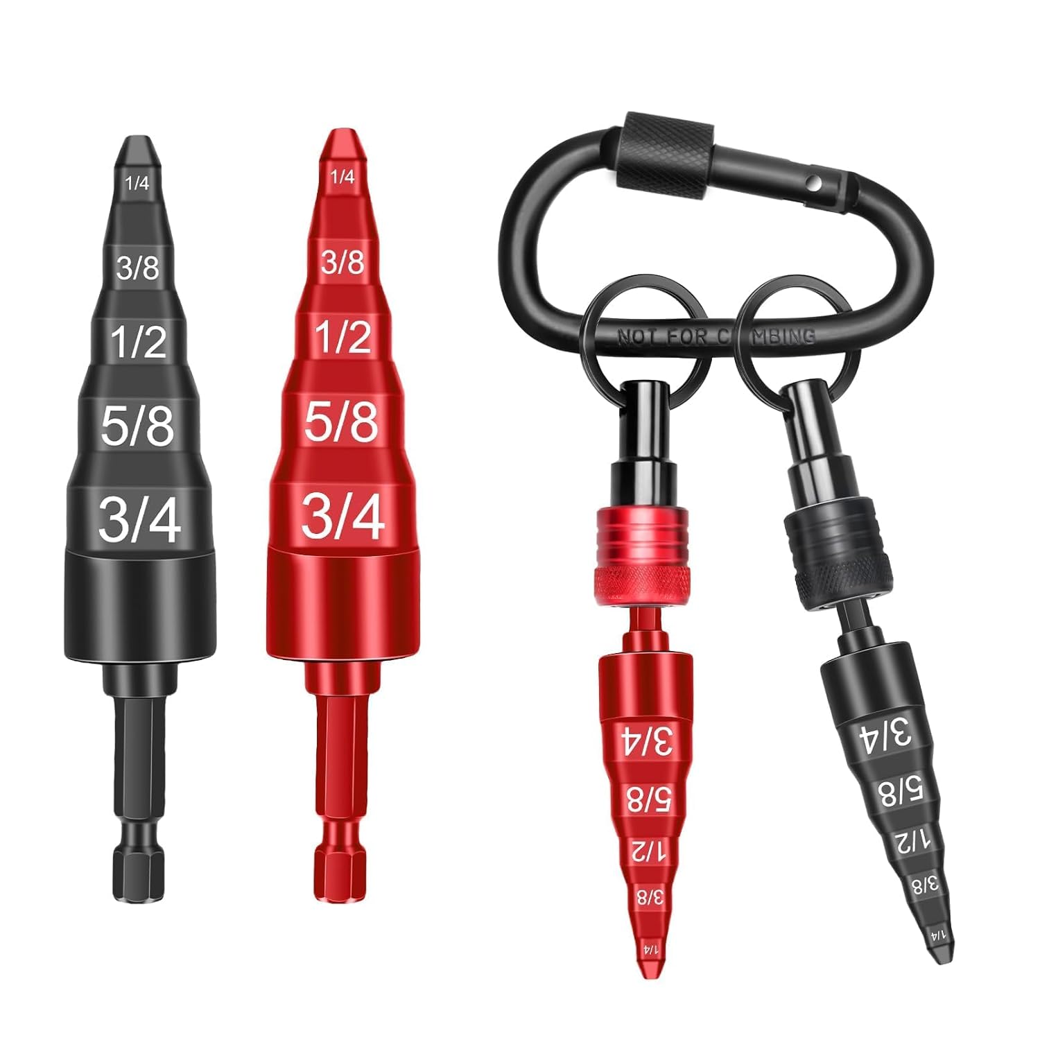 SUNJOYCO 5 PCS HVAC Tools with Bit Holder Keychain, Copper Swaging Tool HVAC, Swaging Tool Drill Bits, Swage Tube Expander, Air Conditioner Copper Pipe Expander, Swage Bits 1/4, 3/8, 1/2, 5/8, 3/4