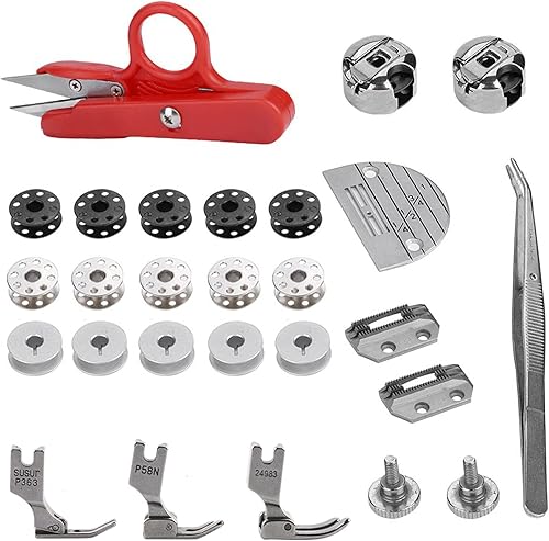 27 unids industrial de cama plana accesorios de máquina de coser regular piezas de repuesto conjunto de herramientas para la mayoría de las máquinas