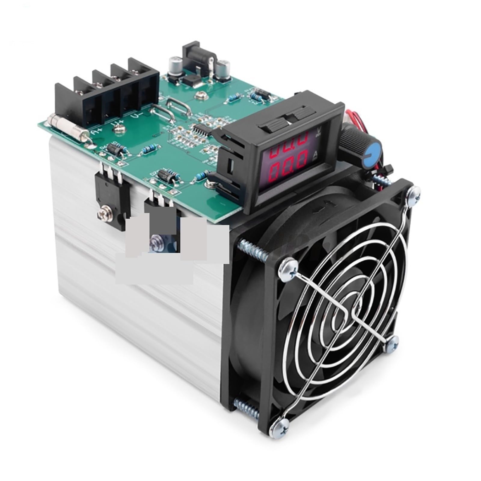 Tester di carico della batteria, 250W 0-20A 12V Carico elettronico Tester di capacità della batteria Indicatore Test invecchiamento con LED Voltmetro digitale Amperometro Ventola Dissipatore calore