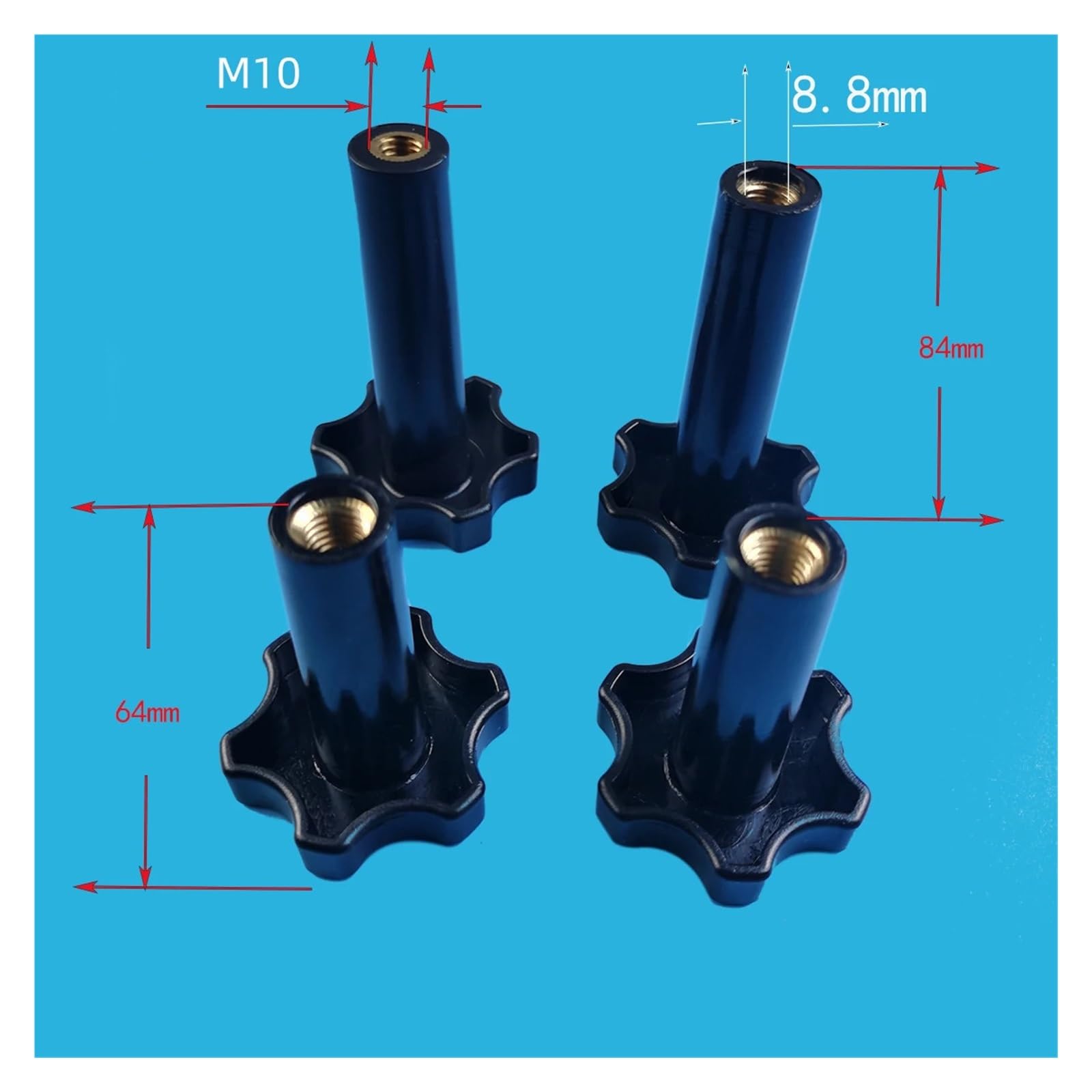 M10 4 Pieces Tight Screw Fastening Nuts Spare Parts Compatible for Ykf Compatible for Vevor Goshen Soft Serve Ice Cream Machines