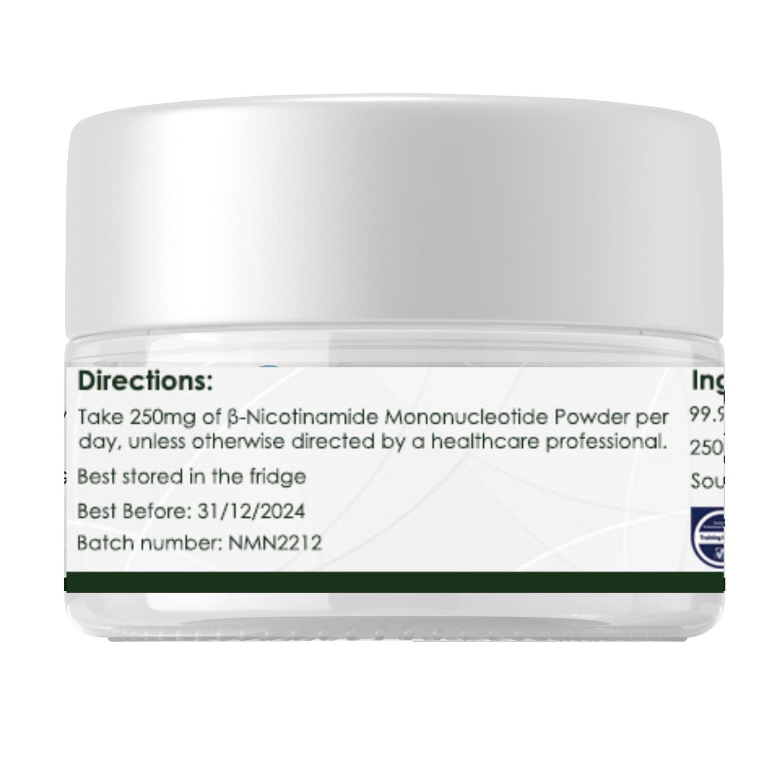 Nicotinamide Mononucleotide Polvere (β) da NPOW™ 99,6% Pure NAD+NMN 10g UK