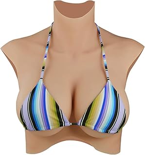 SXTYFBB Pechos Falsos de simulación para Cosplay, Pechos de travesti con Relleno de algodón, Copa K, prótesis para travesti, mastectomía, corazas de Silicona para Cosplay, Color Amarillo asiático
