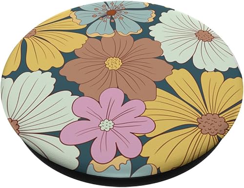 Miniatura 2 de PopSockets PopSockets de estilo vintage de los años 60 y 70 estético amarillo topo PopSockets intercambiables PopGrip