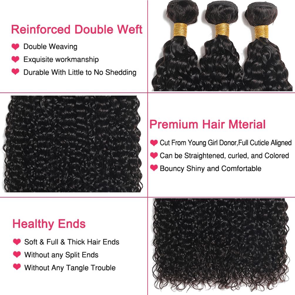 Water Wave Human Hair Bundles 12A Brazilian Virgin 14 16 18 Inch 300g/pack 3 Bundles Human Hair Wet and Wavy 100% Unprocessed Natural Black