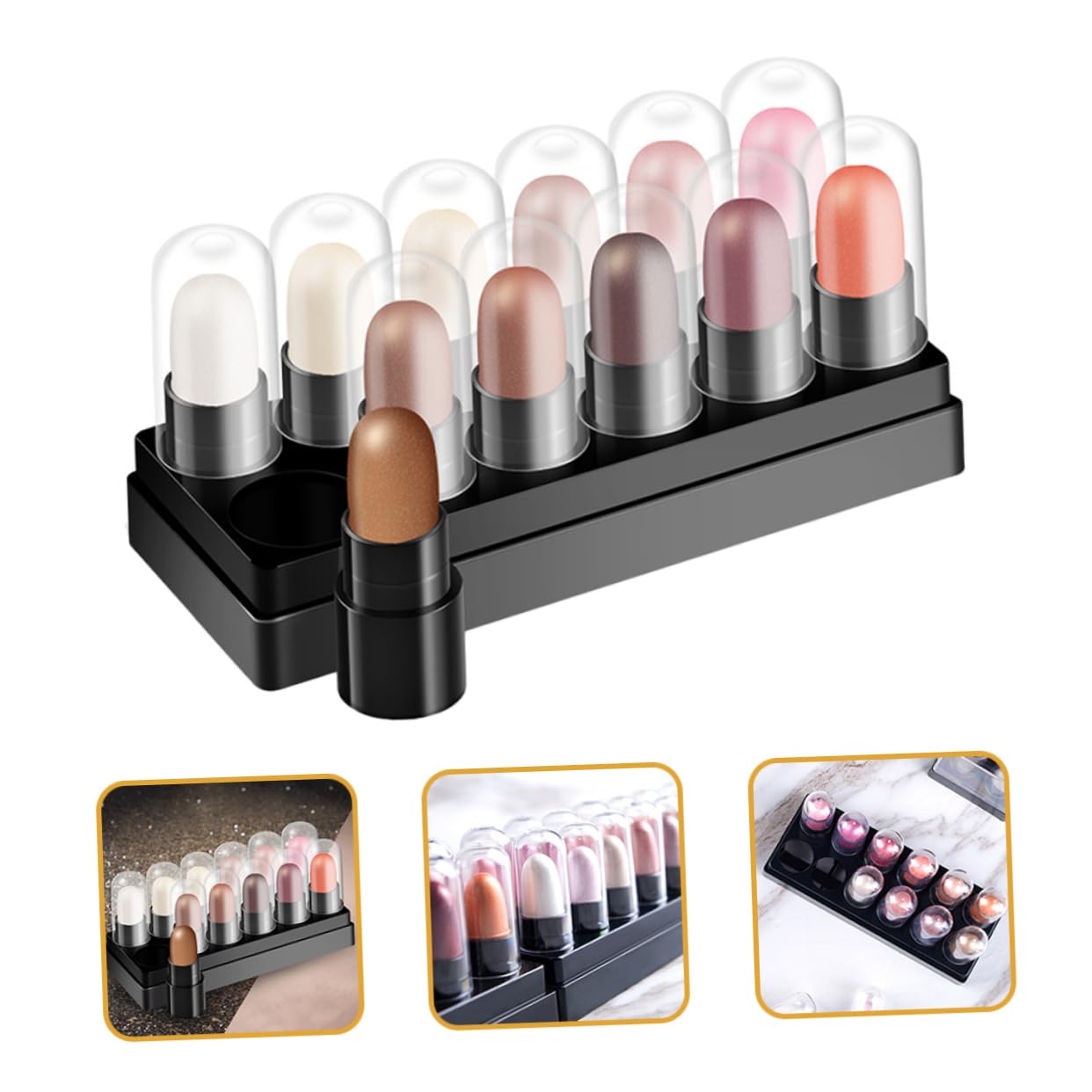 LIFKOME Eyeshadow Palette 12 Color Eyeshadow Sticks Highlighter Makeup Pen Stick Eye Shadow Pencil Non-greasy Smudge-proof