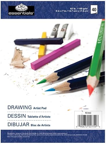 ROYAL BRUSH Essentials Drawing Artist - Bloc de papel de 5 x 7 pulgadas, 40 hojas