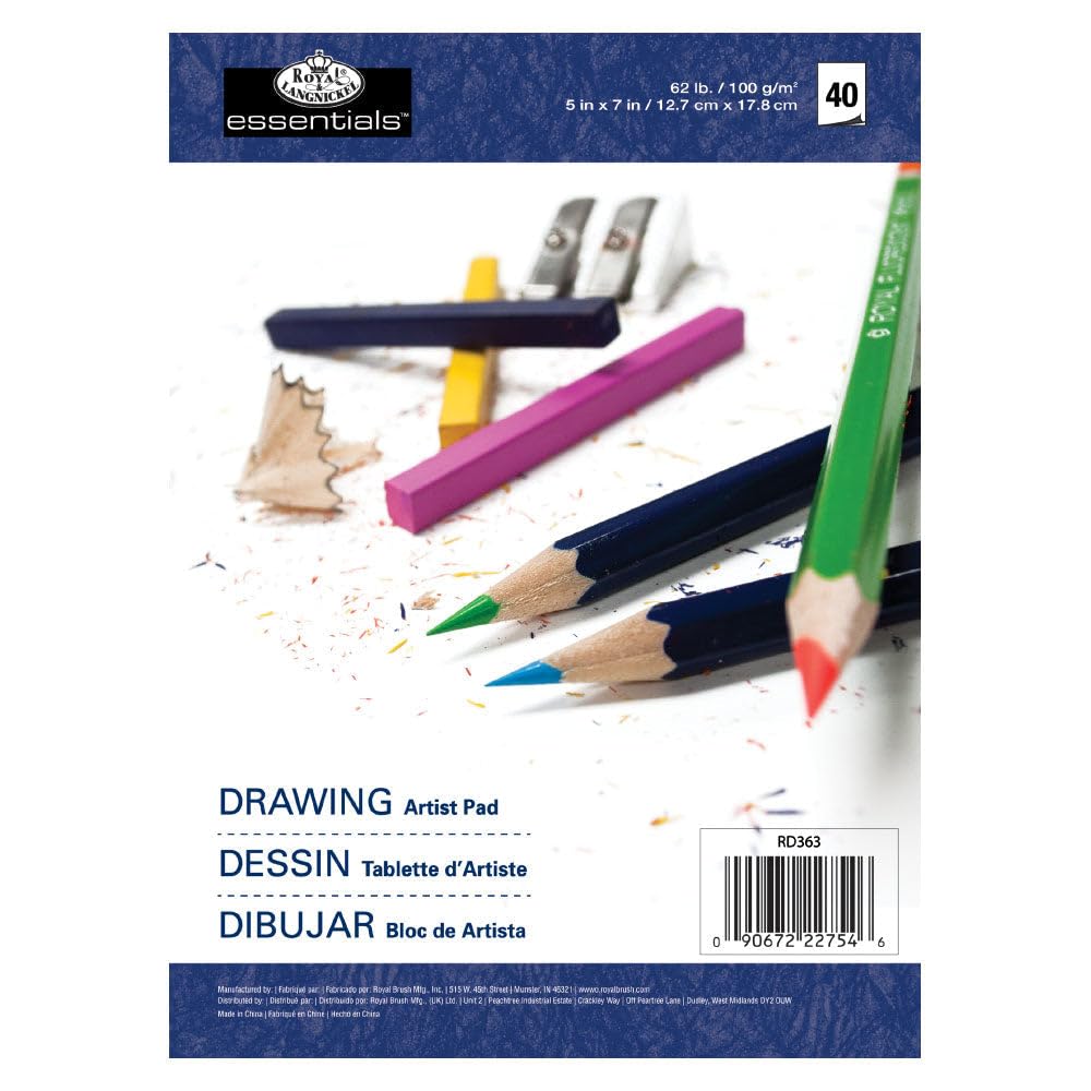 ROYAL BRUSH Essentials Drawing Artist Paper Pad 5"X7"-40 Sheets