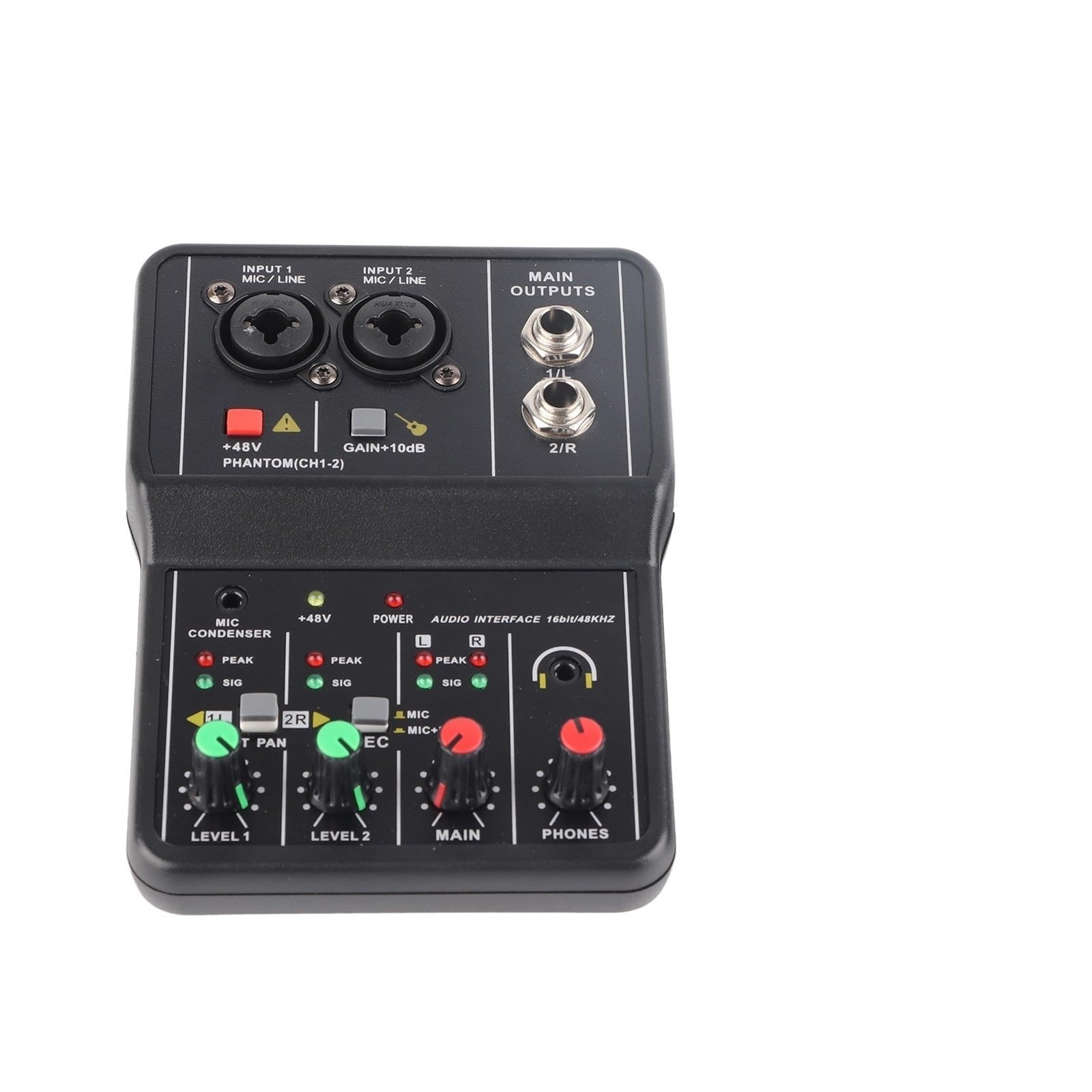 Channels Mixer USB 48V Power Compact Sound Mixing Console for Music Recording Home