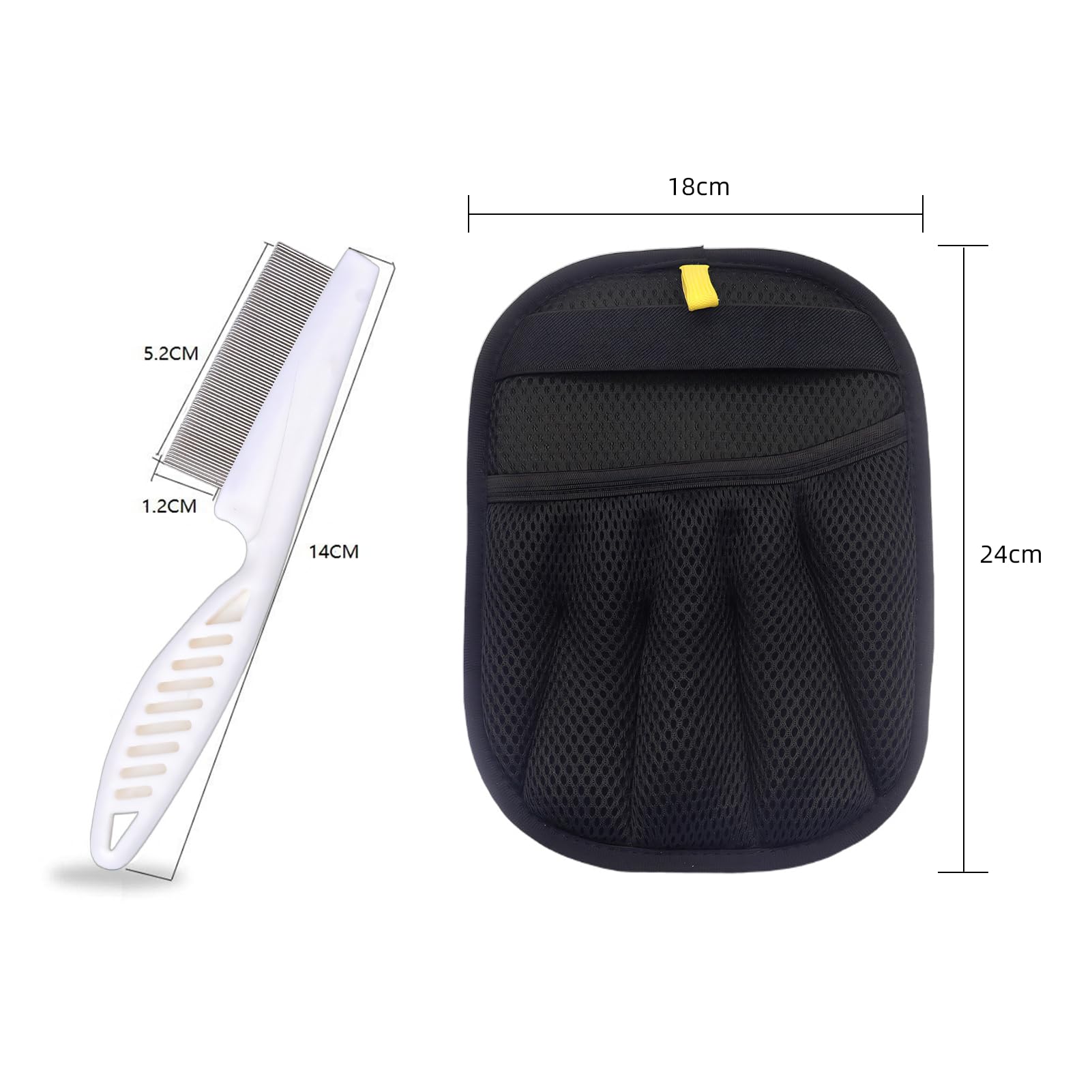 2PCS Gant Anti Poils Animaux & Peigne Chat – Gant Poil Chat Chien Double Face Réutilisable, Toilettage du Chien et du Chat, Brosse Poils Animaux, pour Meubles Vêtements Canapé Auto