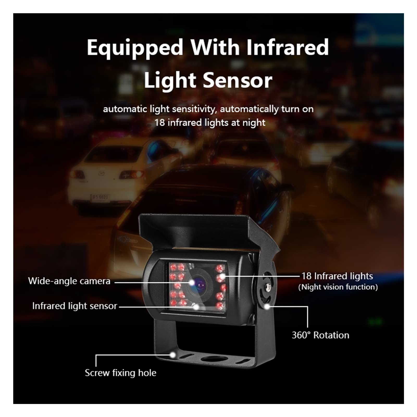 7 "Bezprzewodowy monitor samochodu z tyłu widok z tyłu kamery Night Vision with Screen Parking System Backup Wyświetlacz do samochodów ciężarowych Rv. Samochody dostawcze(3 Cam with charger)