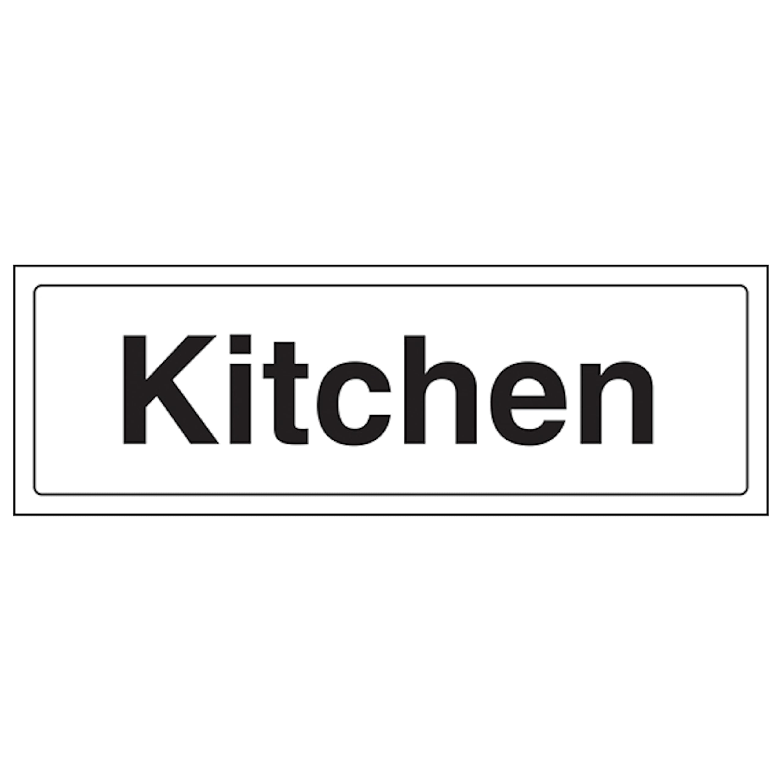 V Safety Kitchen - Landscape 300 x 100 mm - Self Adhesive Vinyl - Aluminium Effect Safety Sign