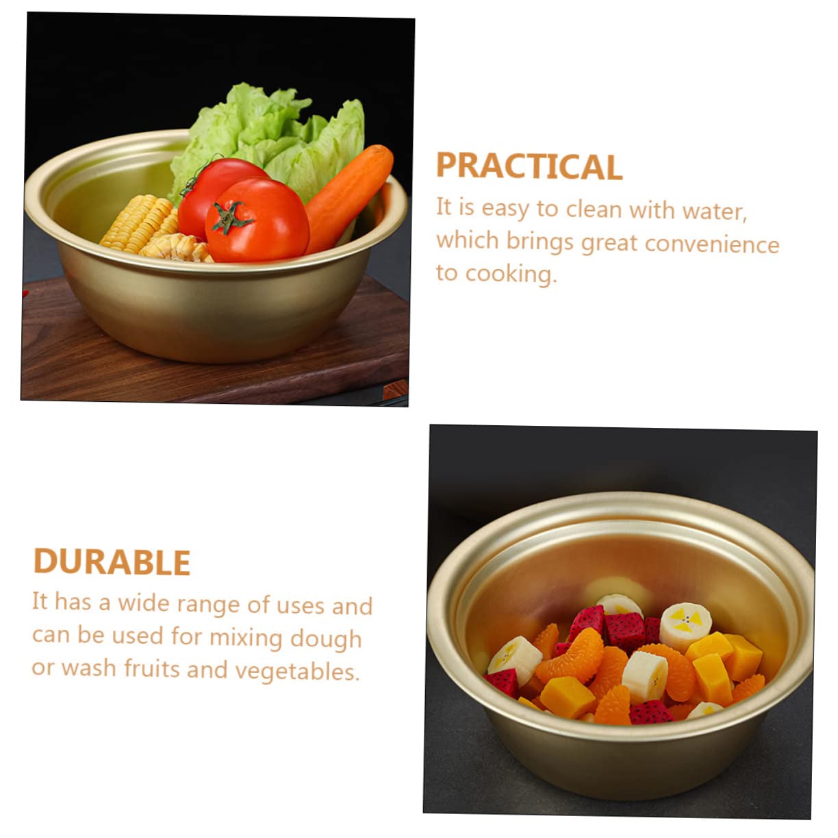 Bol En émail épais MAGICLULU – 30x30x9 Cm, Polyvalent Pour Pétrir, Laver Les Légumes Et Préparer Les Repas