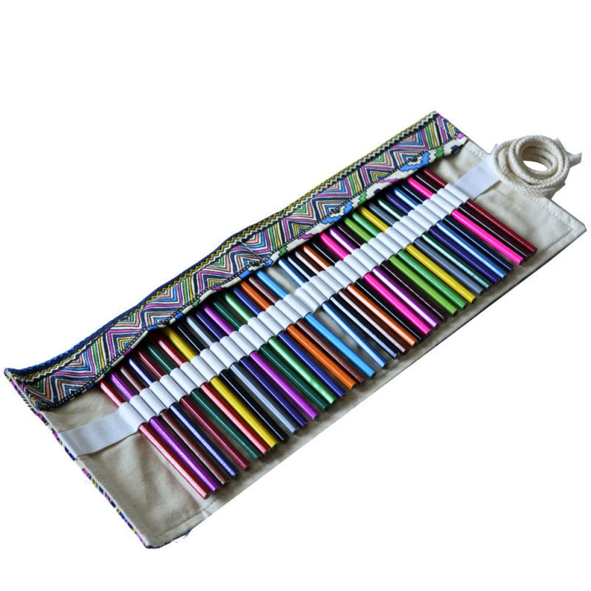 Lurrose 3stücke Slots Stifte Roll-up Organizer Waschbarer Federmäppchen Für Schüler Künstler Und Bastler Ethno-Stil Für Stifte Und Malutensilien