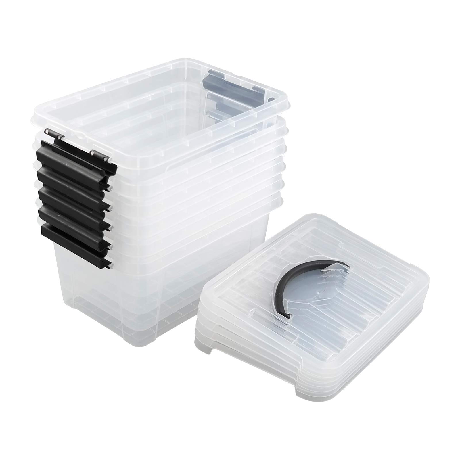 Farmoon 5 L Aufbewahrungsboxen Aus Kunststoff Mit Deckel, 6 Packungen, Transparent