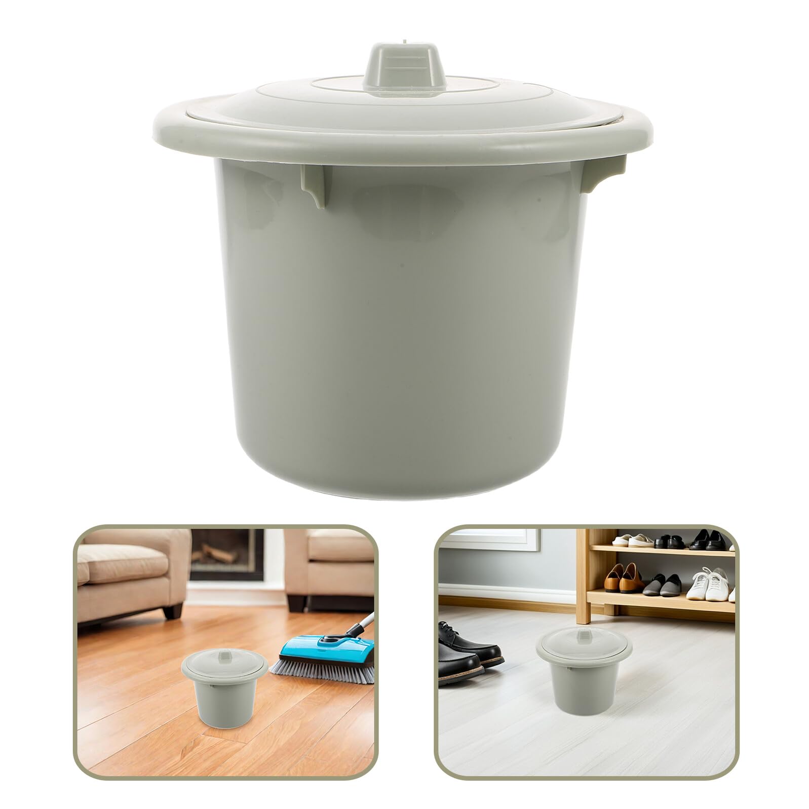 Bassin de Lit pour Soins à Domicile en Plastique Léger Vert Clair, Urinoir Portable avec Grosse Capacité et Couvercle, Adapté aux Personnes à Mobilité Réduite la Maison