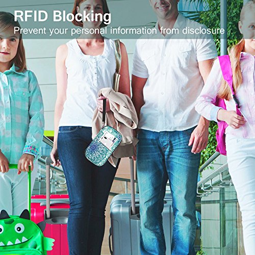 Family Passport Holder, Fintie Rfid Blocking Zipper Case Document Organizer, Emerald Illusions #TOP4