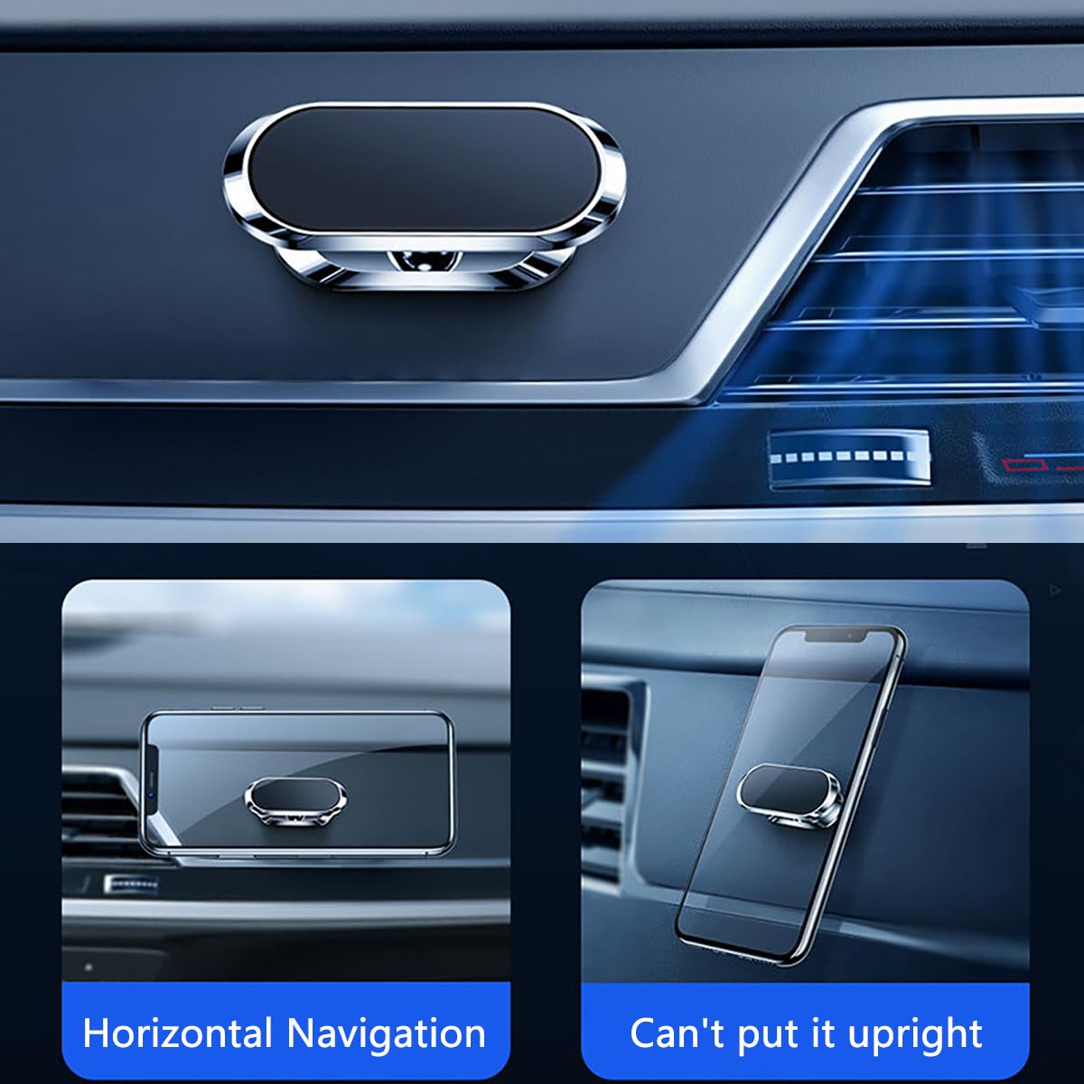 2 pezzi porta cellulare auto magnetico universale. Supporto per telefono regolabile e ruotabile a 360° Adatto per l'uso su cruscotti