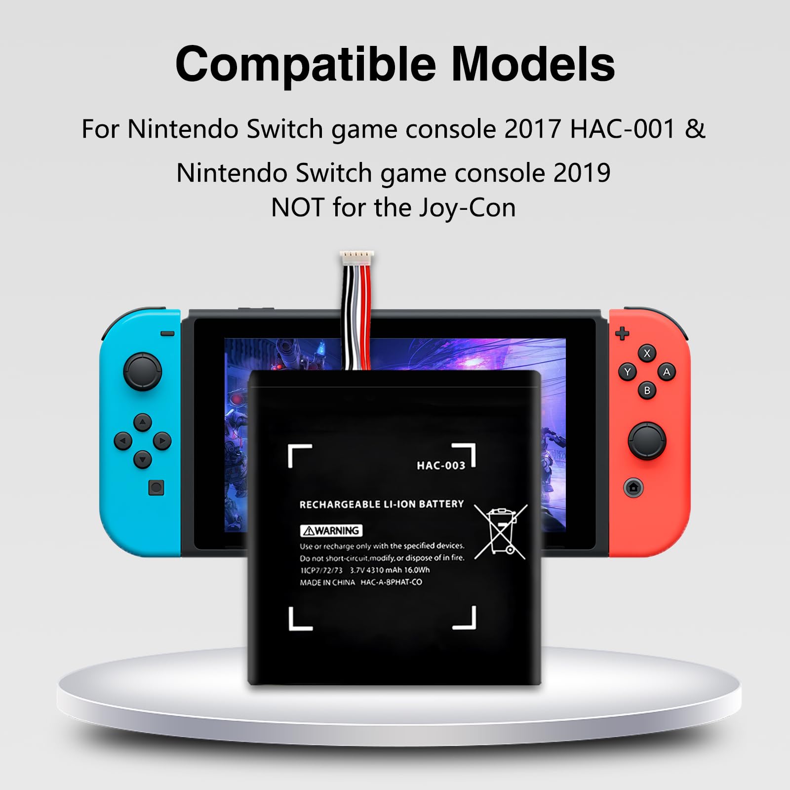 Pickle Power HAC-003 Batteria, 4310mAh Li-Ion Batteria Accumulatore per Nintendo Switch Console HAC-001, HAC-003, HAC-A-BPHAT-C0, HAC-S-JP/EU-C0 con Toolkit