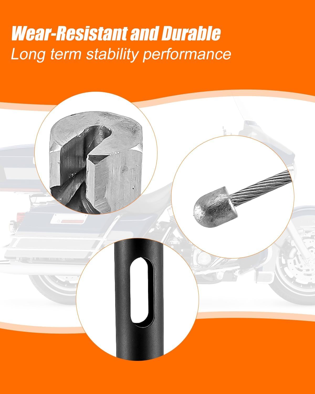 Aluminum+Stainless Steel Clutch Cable Extender Fit for Harley Touring Models 2021-2023 Softails 2018-2023 Dynas 2021-2023 Replace 25660 4021-732, Aluminum alloy casing