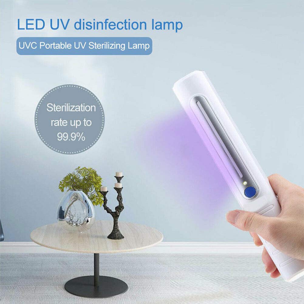 Varita desinfectante de luz ultravioleta, esterilizador portátil de luz ultravioleta, lámpara esterilizadora ultravioleta portátil de 4 w para hotel, hogar, baño, coche, cocina, área para mascotas