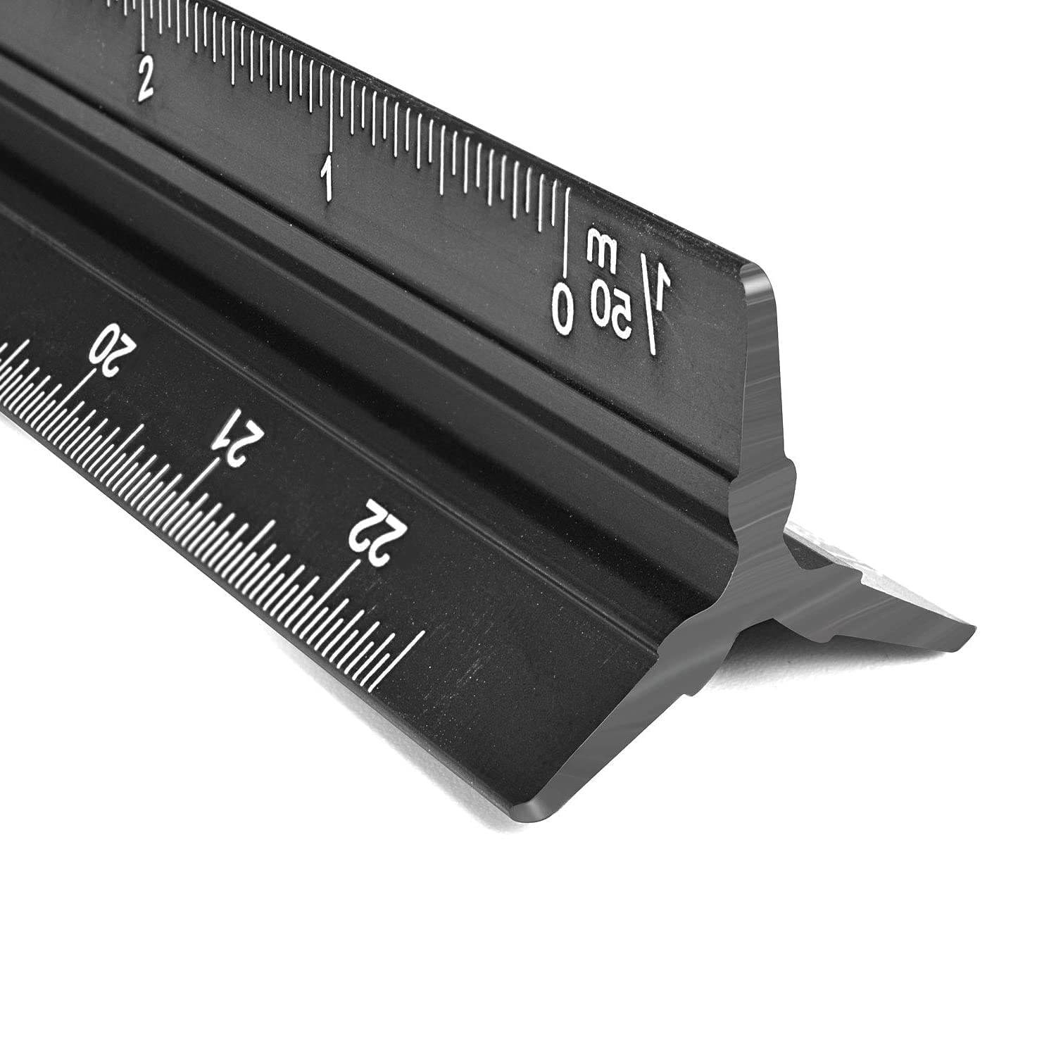 Metal Scale Ruler, 32.5cm Metal Ruler Laser-Etched Aluminum Triangular ...