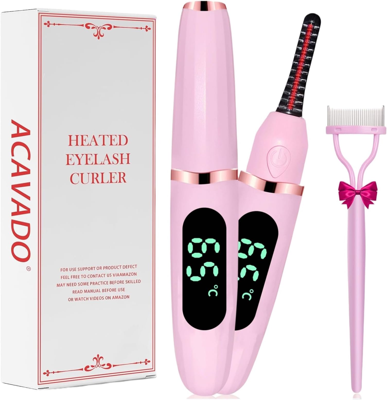 Acavado Eyelash Comb Separator, 【NEWEST VERSION】Eyelashes Separator Tool Lash Brush Comb with Metal Teeth (Black)