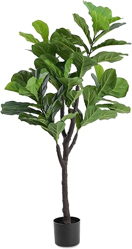 Miniatura 8 de Keloteven - Árbol artificial artificial para interiores y exteriores, árbol alto falso Monstera de 4 pies, 11 hojas, plantas artificiales para