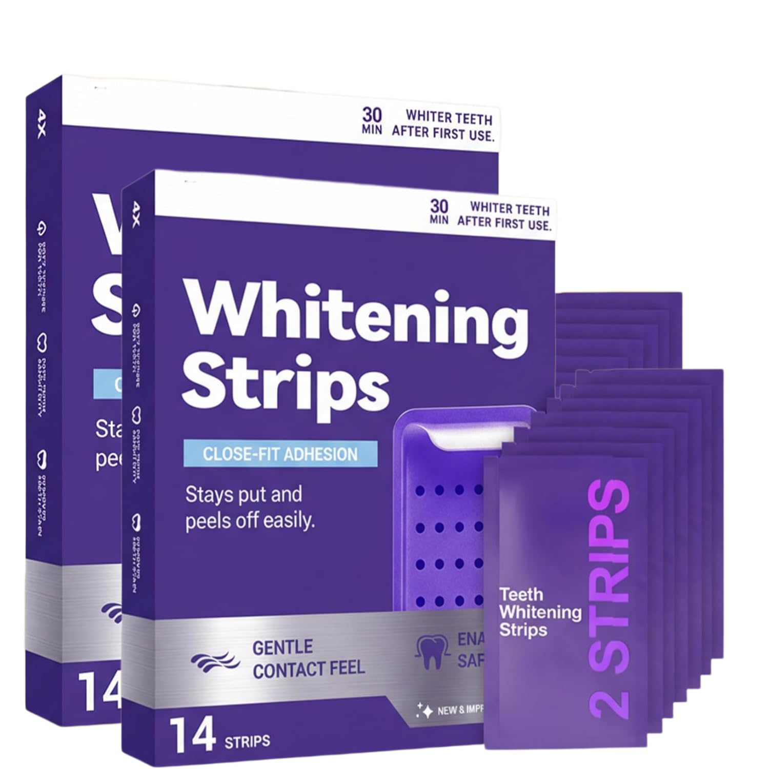 Purple Teeth Whitening Strips, Effectively Removes Surface Stains & Natural Shine28PCS（2 pieces）