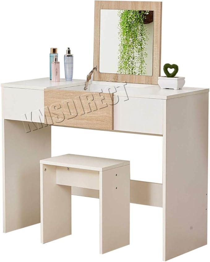 WestWood Vanity PB Makeup Jewelry Dressing Table With Lift Up Mirror