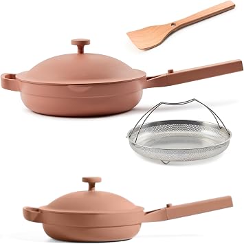 Our Place Always Pan Duo - Stndard & Mini Always Pan 2.0 Bundle | Multi-Functional Cookware Set Replaces 20 Pieces | Spice