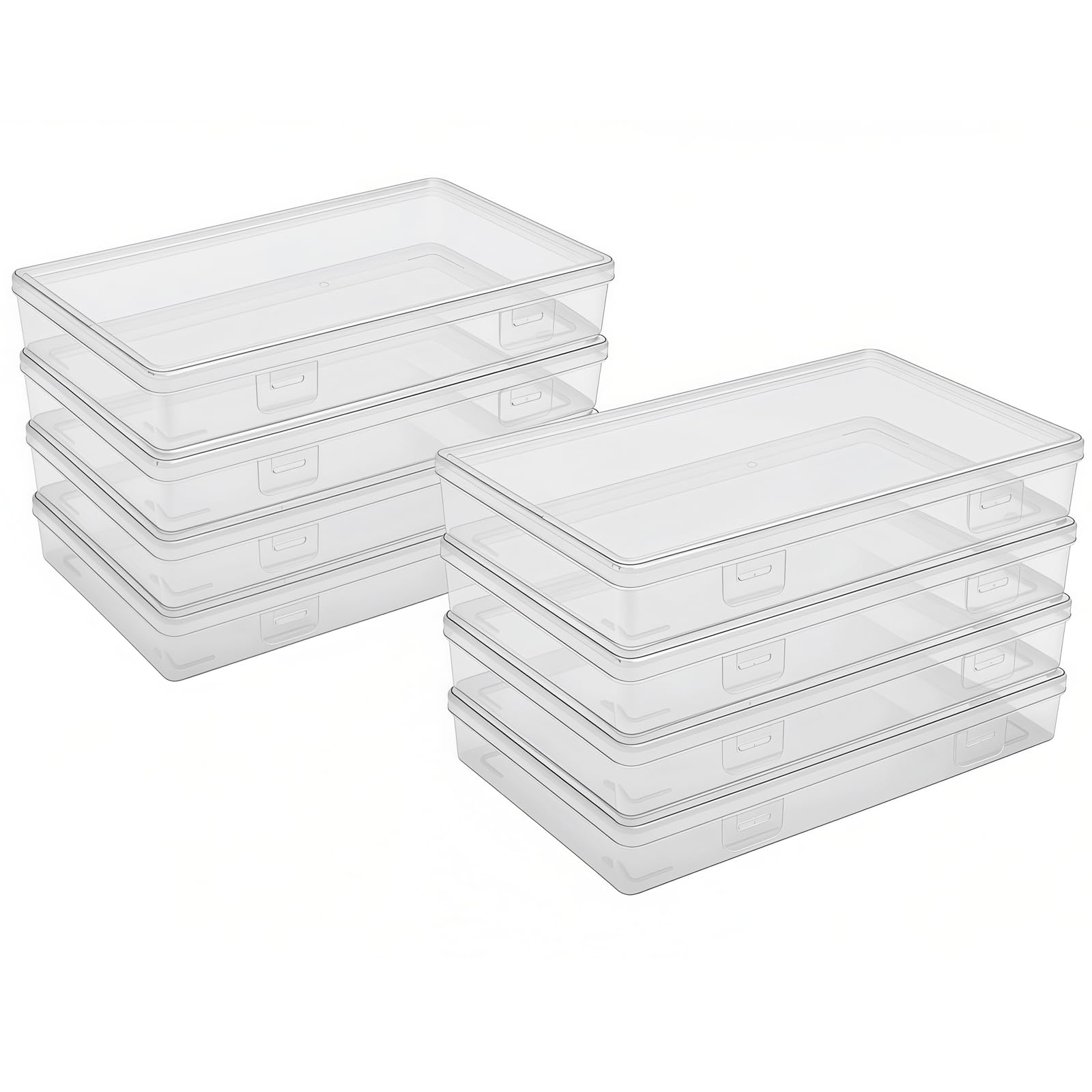 Goodma 8 Pieces Rectangular Empty Mini Clear Plastic Organizer Box